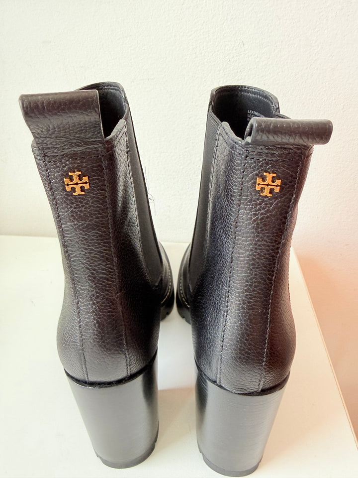 Tory Burch Perfect Black Chelsea Boots Lug 70mm New Size 10
