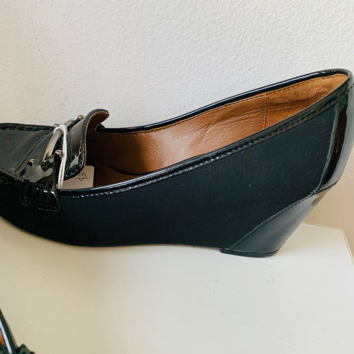 Donald Pliner Black Patent Wedges Size 7.5