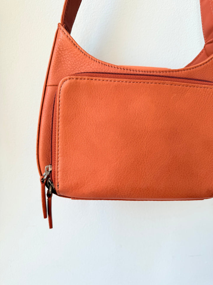 Vintage Fossil Brown Leather Handbag