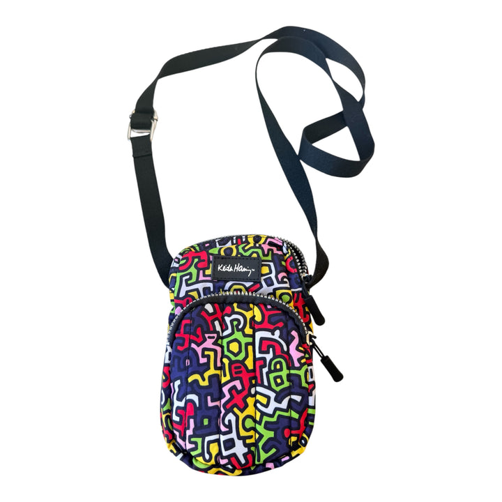 Keith Haring /Primark Multicolor Pop Art Print Crossbody/Phone Holder