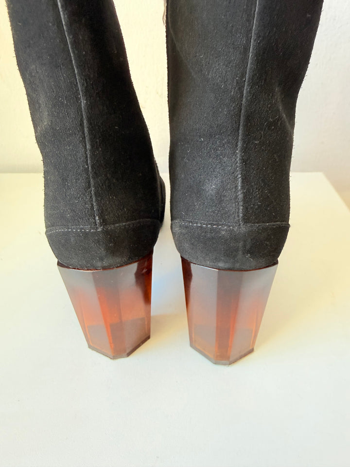 AllSaints Roka Black Suede Ankle Boots Size 40 (US 10)