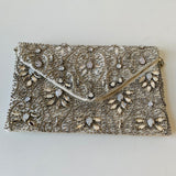 Silver Rhinestone/Beaded Evening Clutch/Crossbody