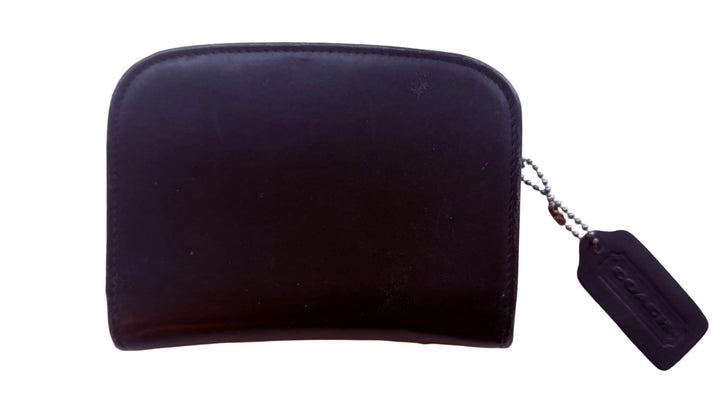 Coach Black Leather Zip Around Vintage Wallet/Coin Purse