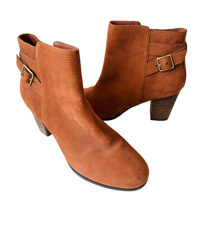 Cole Haan Brown Pebble Grain Leather Ankle Boots Size 7.5