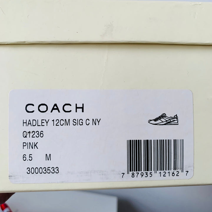 Coach Hadley Pink Lace Up CC Logo Sneakers Size 6.5