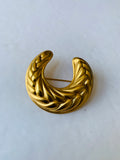 Gold Tone Croissant Brooch