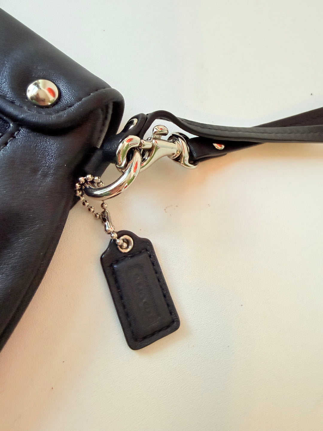 Coach Black Leather vintage Pleated Clutch/Wristlet