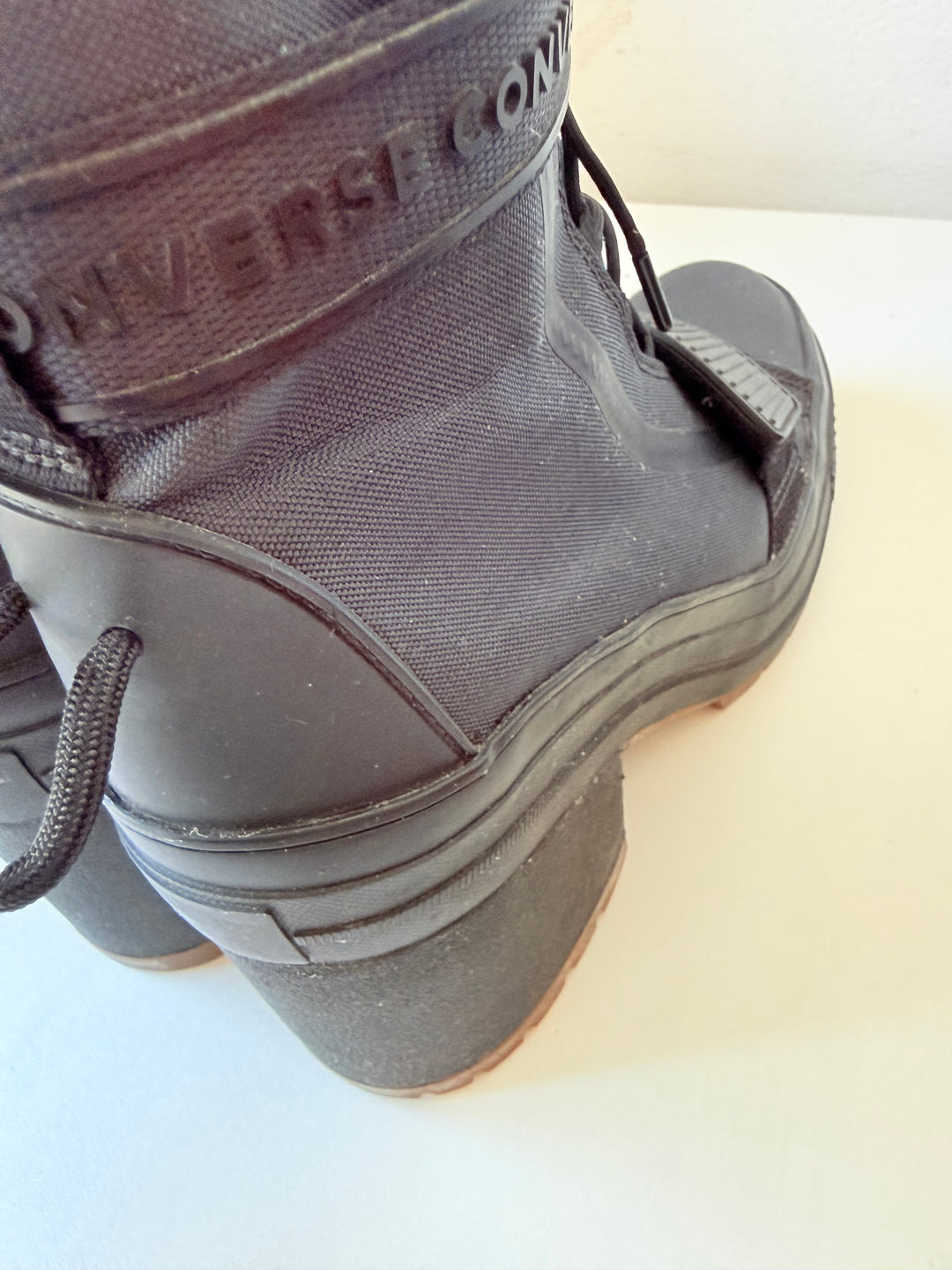 Converse Chuck Taylor All Star GR82 Black Patform Boots Extra High Size 6.5 Canvas Lace Up