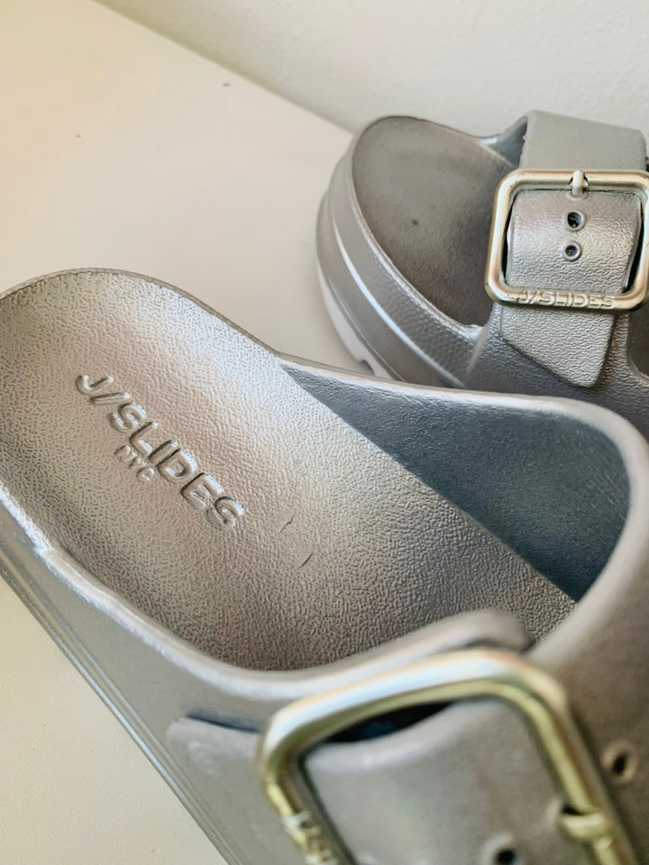 J/Slides Silver Metallic Sandal
