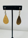 Hammered Tear Drop Pierced Earrings