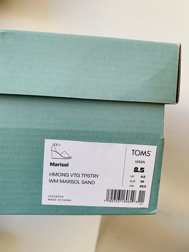 Tom’s Marisol Tapestry Multi Colored Wedge Women’s Size 8.5