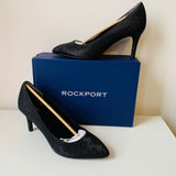 Rockport Women’s Total Motion Pointed Toe Black Glam Heel in Black Size 10