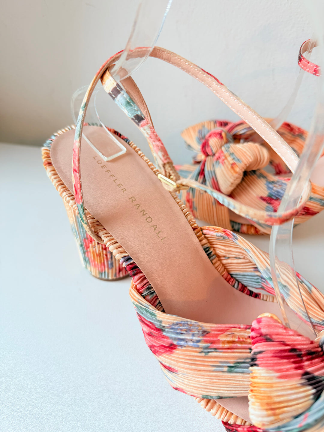 Loeffler Randall Camellia Floral Pleated Heels Size 10