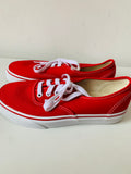 Vans Authentic Skate Shoe Women’s Size 6.5 In Red New In Box