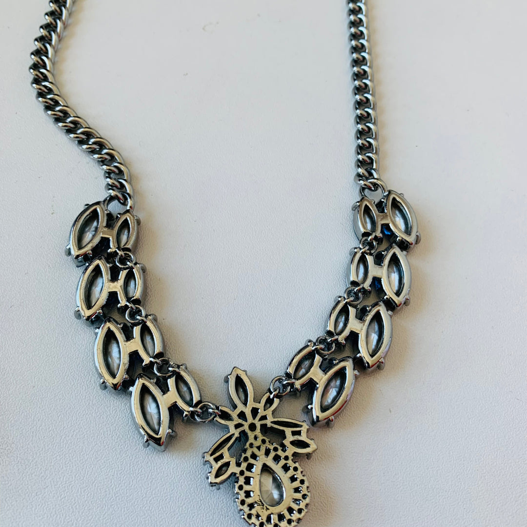 Kate Spade Blue/Silvertone Statement Necklace