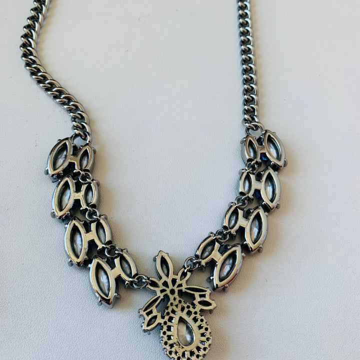 Kate Spade Blue/Silvertone Statement Necklace