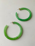 Light Green Resin Hoop Pierced Earrings