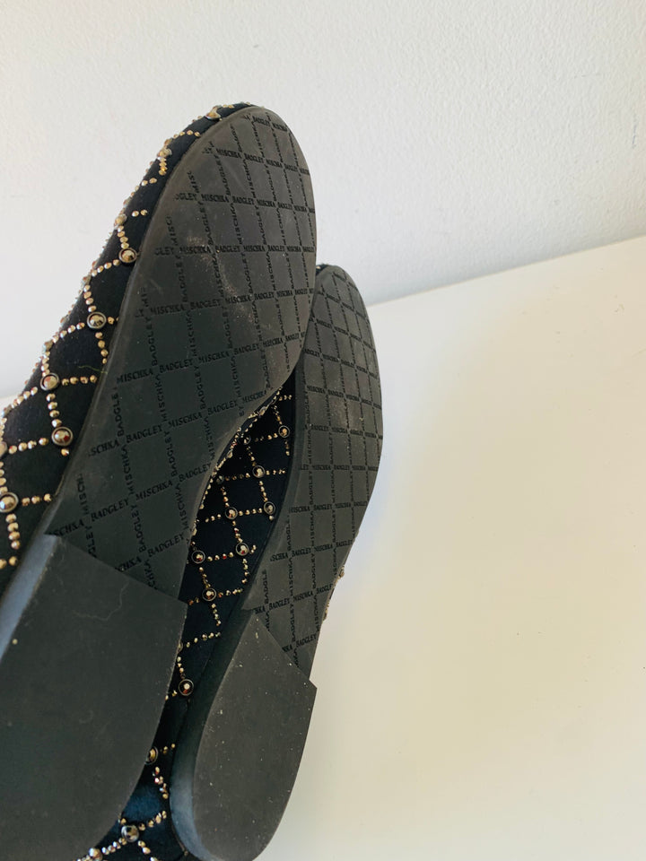 Badgley Mischka Black and Gold Ballet Flats Size 10