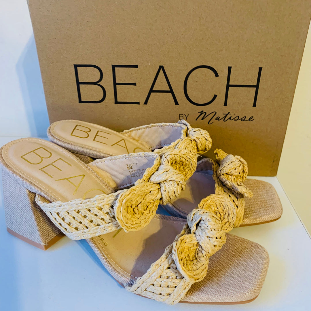 Beach by Matisse CoCo Folly Natural Heeled Sandal Size 8 New in Box