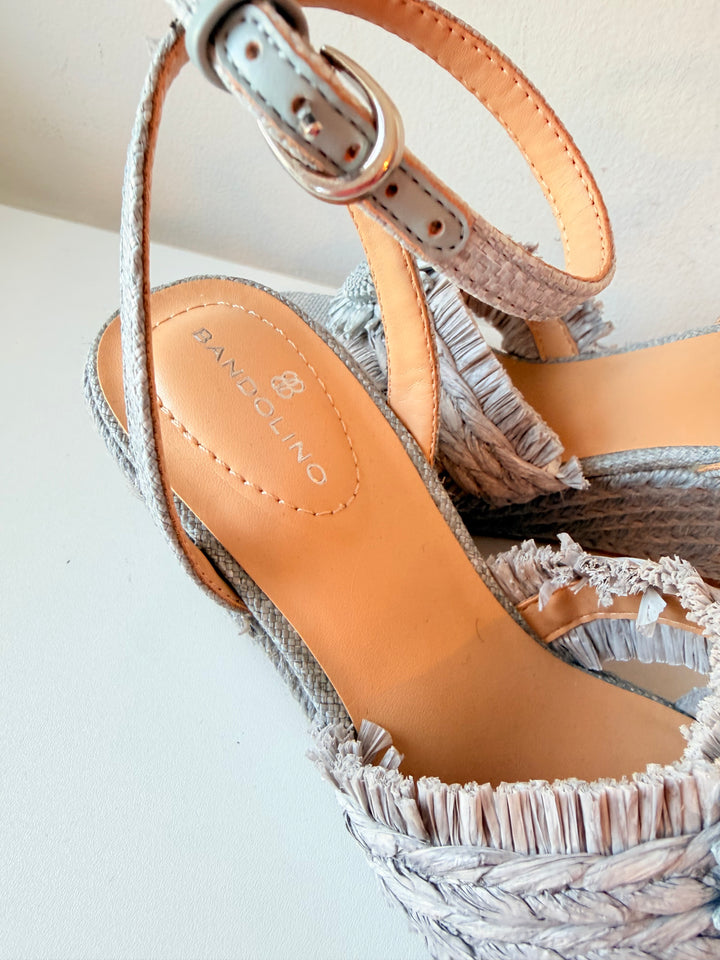 Bandolino Women’s Krista Espadrille Sandal In Bennette Blue Size 7.5 New
