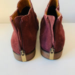 DV Dolce Vita Camira Bordo Burgundy Suede Ankle Boots Size 7.5