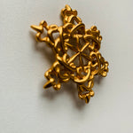 Vintage Anne Klein Six Pointed Star Gold Tone Brooch