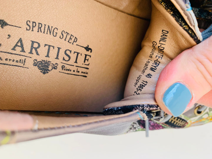 L’Artiste Spring Step Danli Delite Leather Floral Sneaker Size 40 (US 9.5-10)