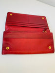 Prada Vitello Daino Leather Continental Red Wallet