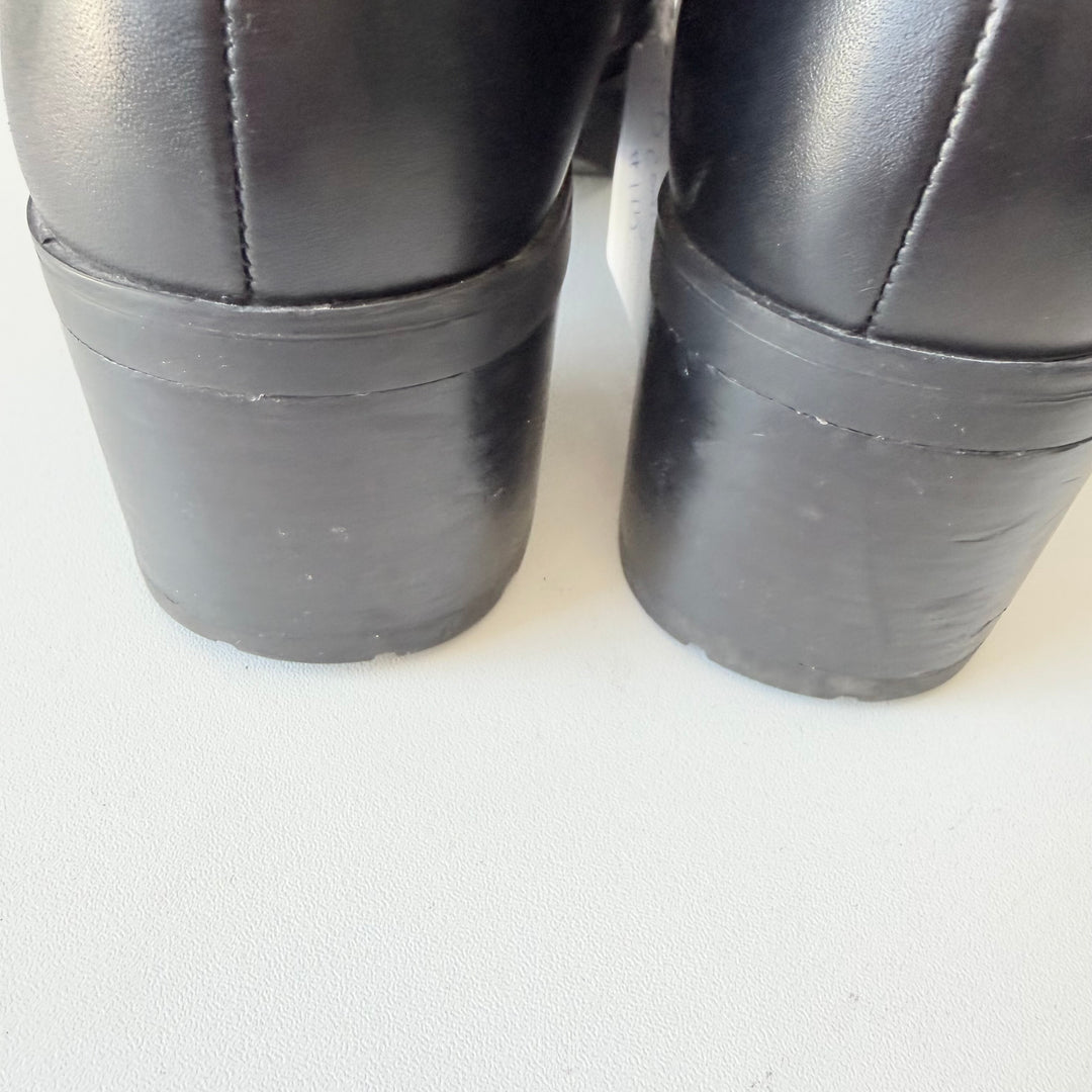 Coach Chrissy Black Smooth Leather Boots Size 9