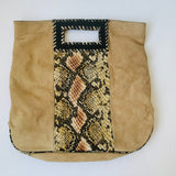 Vintage Reign Deerskin Faux Snakeskin Convertible Foldover Clutch/Handbag