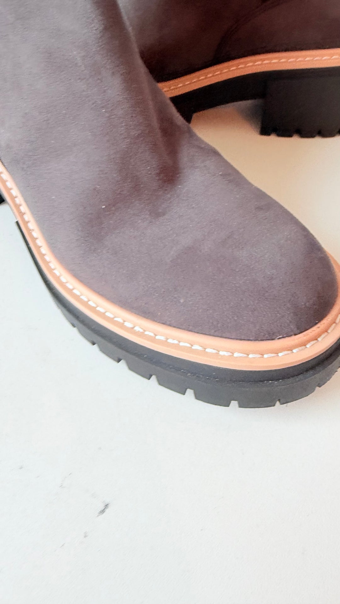 Open Edit Mya Lug Sole Chelsea Boots In Grey Size 9 New
