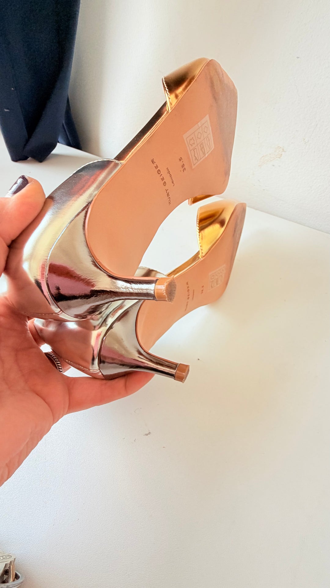 Kurt Geiger London Belgravia d’Orsay Pumps In Mettalic Gold/Silver Size 38.5