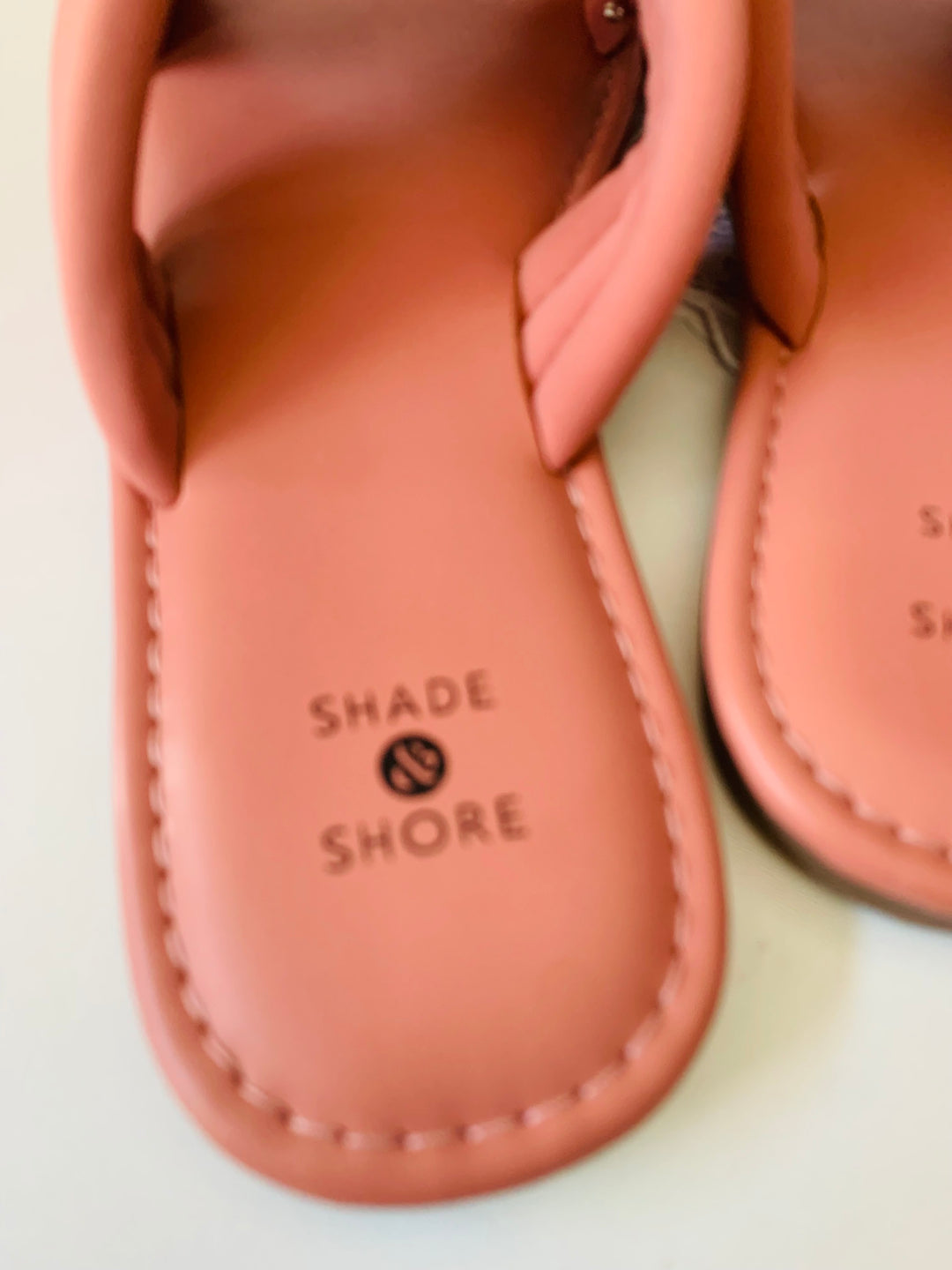 Shade & Shore Slip on Peach Vegan Sandals Size 7