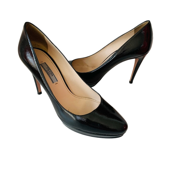 Prada Black Leather Pumps Size 38