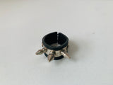 Leather Studded Ring Size 6.25