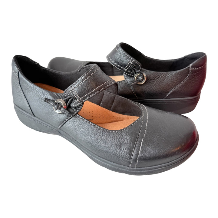 Clark’s Carleigh Mary Jane’s In Black Leather Size 10