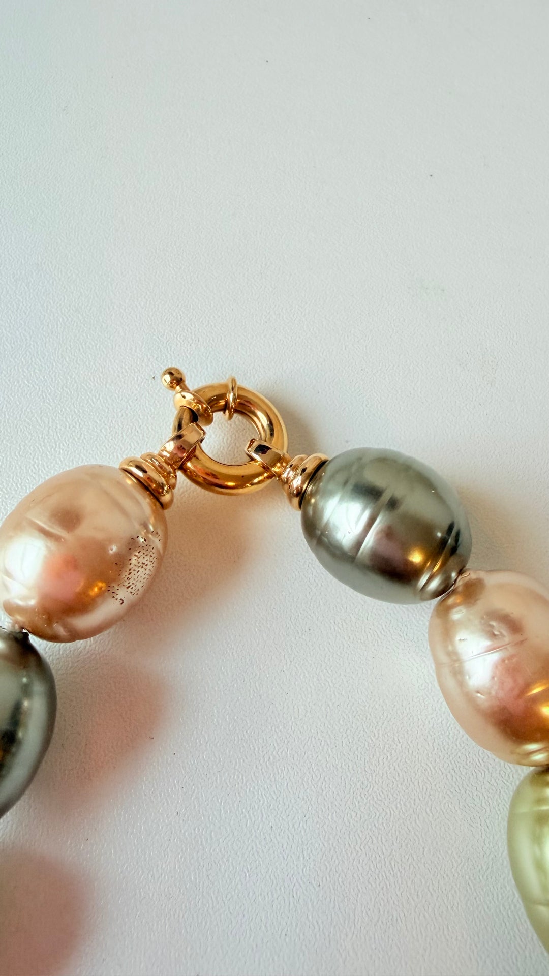 Marjorica Faux Multi Colored Chunky Pearl Necklace