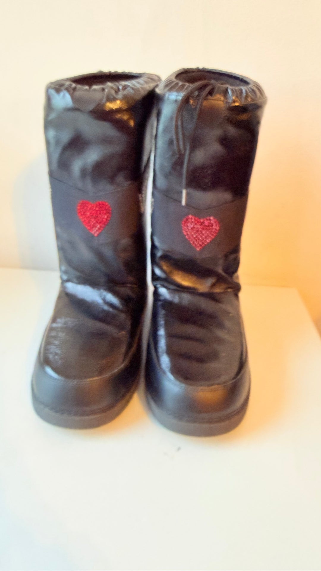 Love Moschino Crystal Logo Heart Embellished Snow Boots Size 42