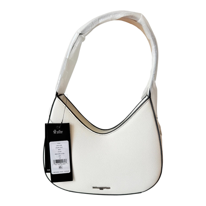 Karl Lagerfeld Desi Shoulder Bag In Winter White Leather