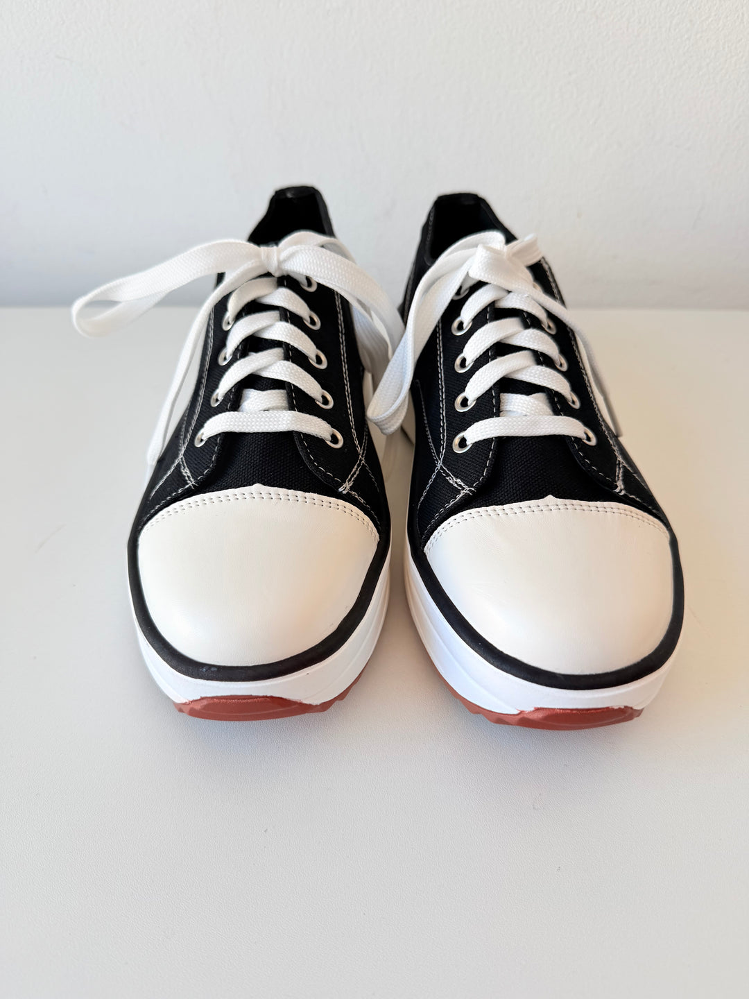Black Canvas Platform Lace Up Sneakers Size 38 (7.5 US) New