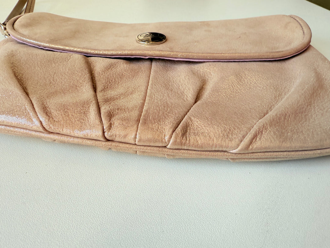Coach Champaign Leather Metallic Wristlet