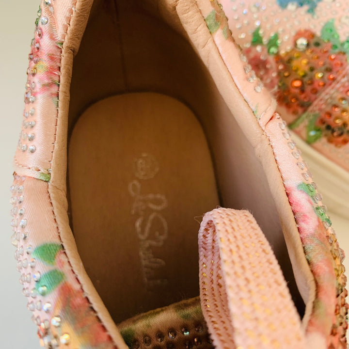 Le Shulah Floral Sparkle Sneakers Size 8.5