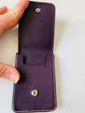 Coach Small Leather Credit Card/Business Card Wallet in Dark Eggplant