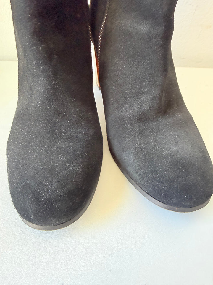 AllSaints Roka Black Suede Ankle Boots Size 40 (US 10)