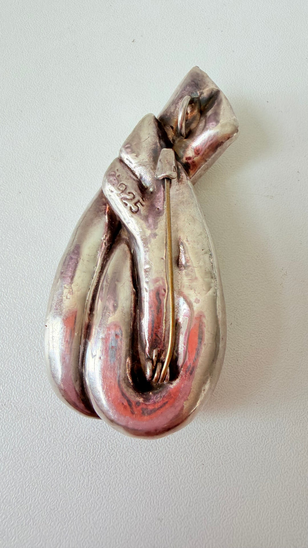 Vintage Modernist Twist 925 Silvwe Brooch