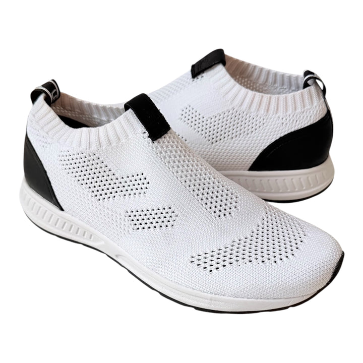 Ralph Lauren Kacie Slip On Sneakers In White & Black Size 8 New Women’s