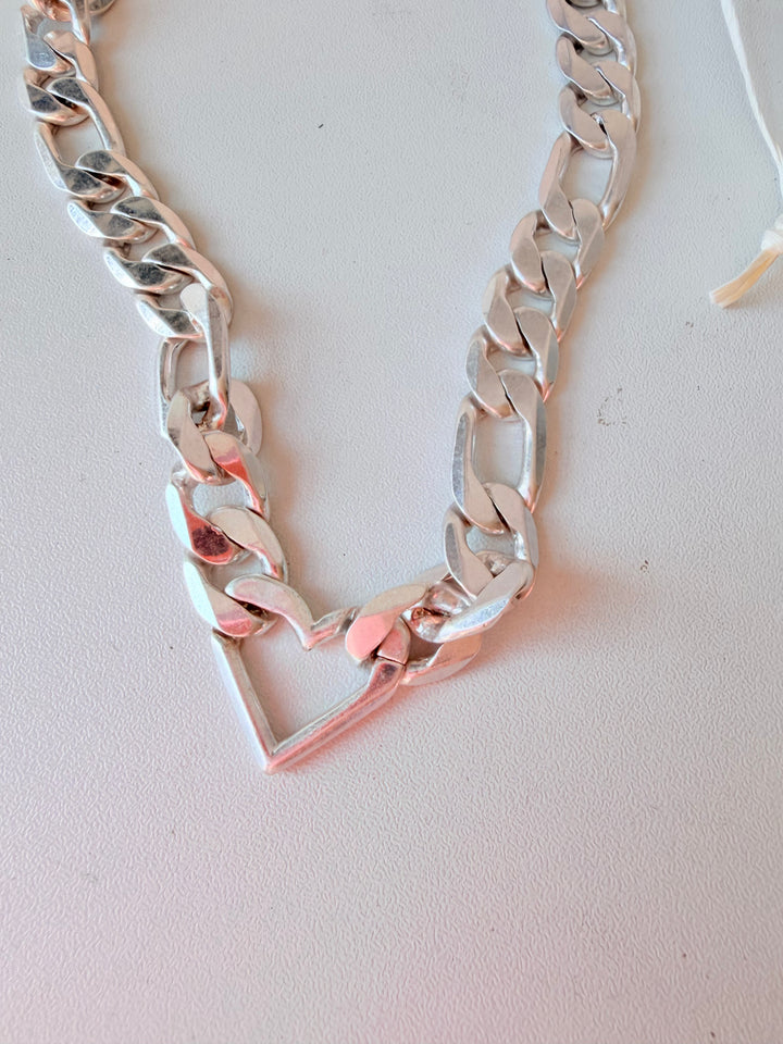 Jenny Bird Vera Figaro Style Chainlink Geometric Heart Necklace
