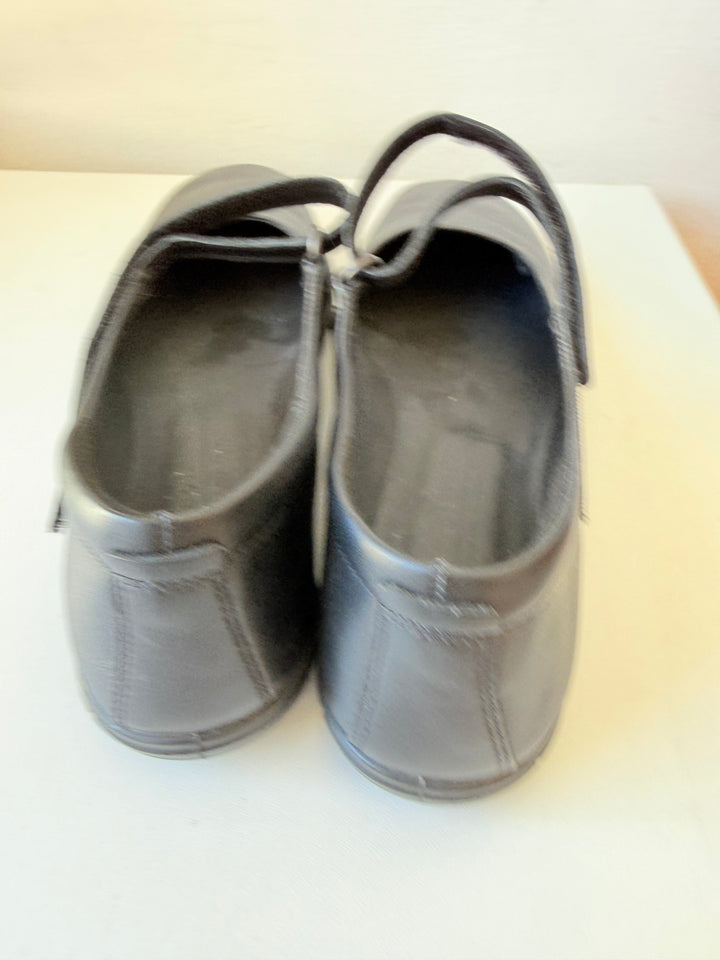 ECCO Simpil Mary Jane Black Leather Ballet Flats Size 10-10.5