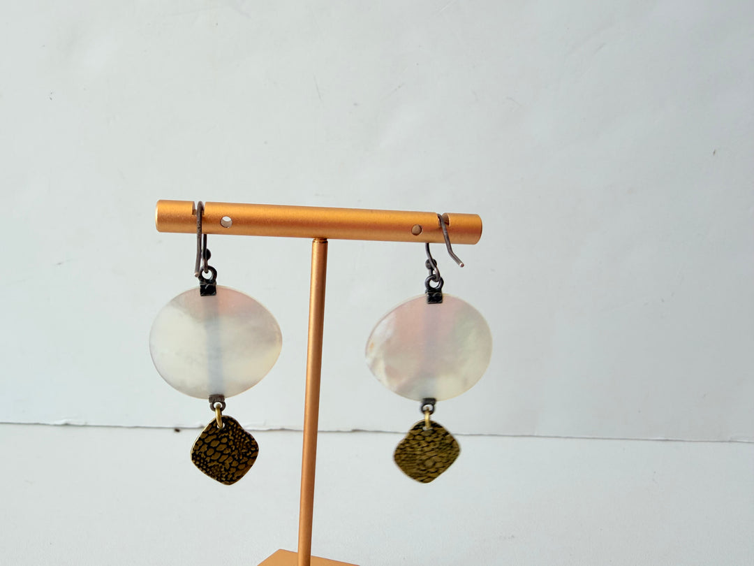 Silpada Natural Glow Mixed Metal Pierced Earrings - Retired/Rare