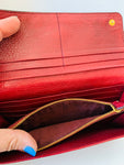 Prada Vitello Daino Leather Continental Red Wallet